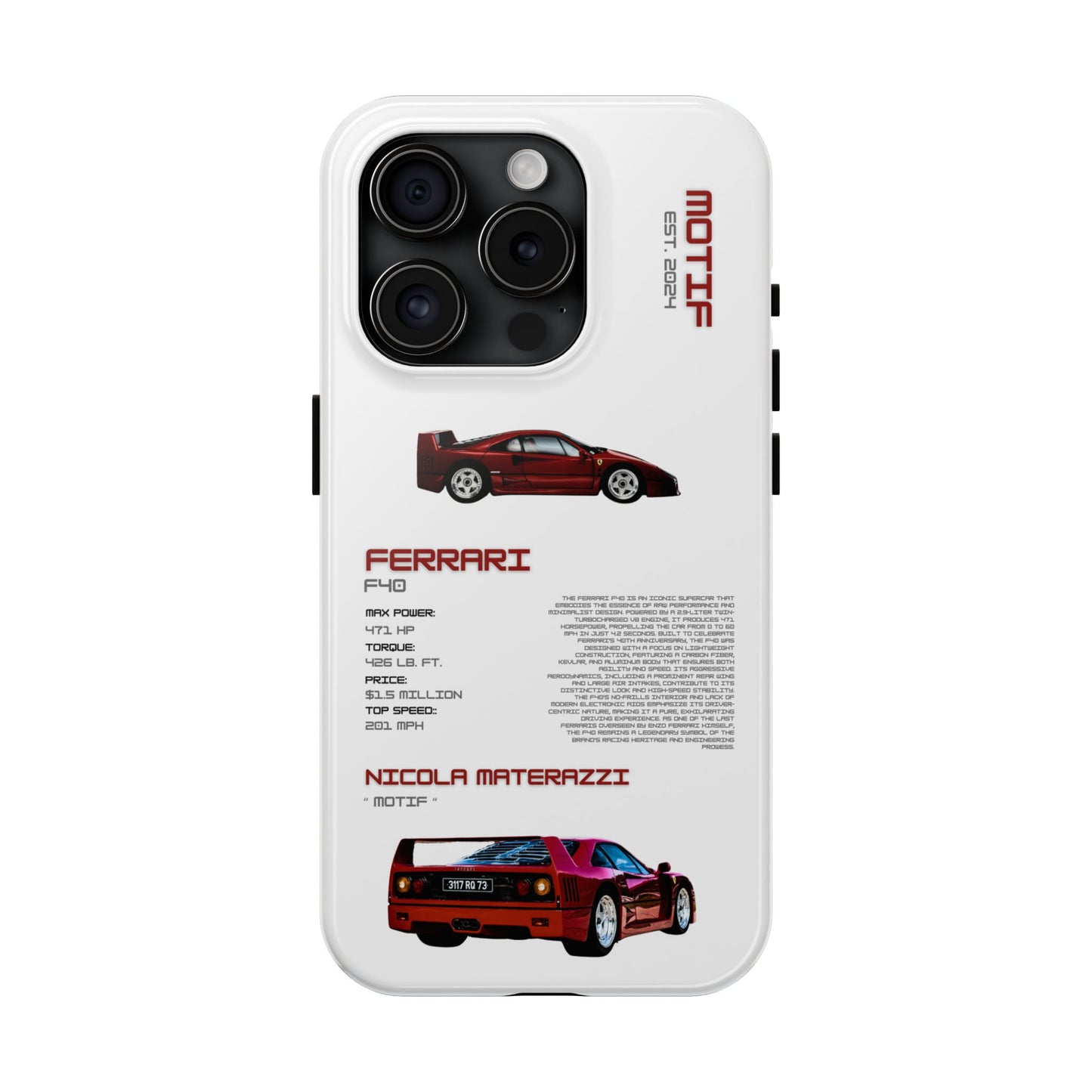 MOTIF : FERRARI F40 [PRODUCT:WHITE]